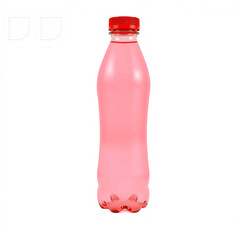 A tall red water bottle with a smooth surface, isolated on a white background.