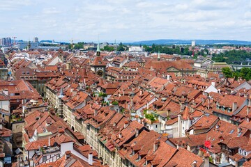 Fototapeta premium Explore Bern, Switzerland, a captivating city known for its medieval architecture, picturesque cobblestone streets, and stunning views along the Aare River, blending history and culture.