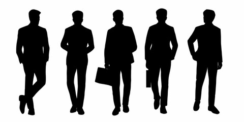 Silhouette of a Running Figure on a isolated white background