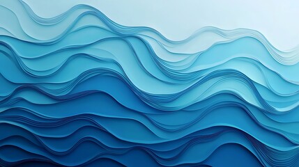 Fototapeta premium Abstract blur ocean waves with gradient shades blue