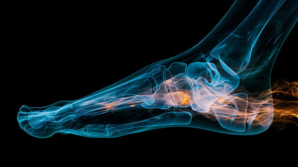 Foot Anatomy:  X-Ray Style Visualization of Bones and Joints