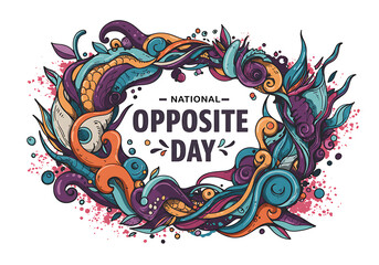 National Opposite Day. 25 January. national opposite day banner, poster, card. holiday concept. USA flag. Flat illustration. JPEG format