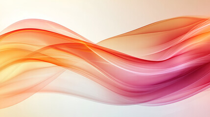 Abstract flowing wave, orange and pink hues.