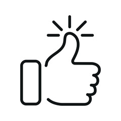 thumb up outline vector icon