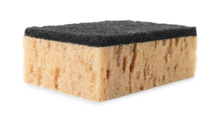 One soft sponge isolated on white. Cleaning supply