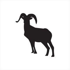black silhouette of a goat vector design illustration. 