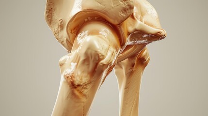 Detailed 3D Render of Human Hip Joint Anatomy.