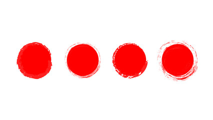 red brush stamp on white background