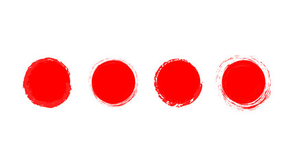 red brush stamp on white background