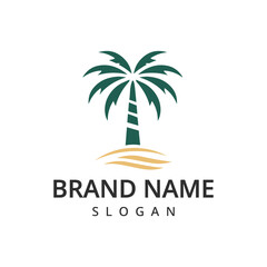 Palm tree logo vector icon illustration