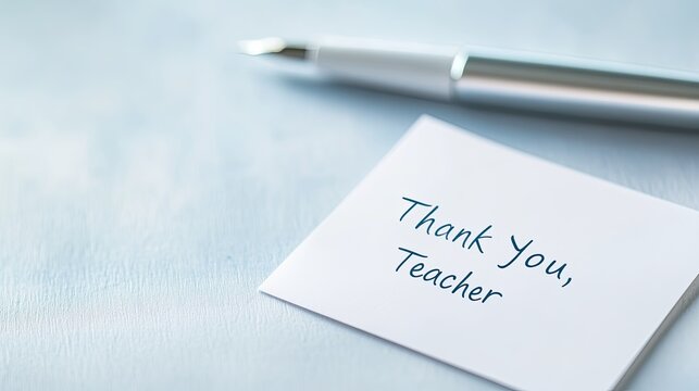 Handwritten Gratitude Note for a Dedicated Teacher Showcasing Minimalistic Elegance and Appreciation - Powered by Adobe
