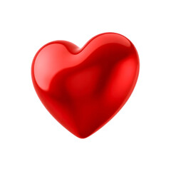 Obraz premium Vibrant 3D Red Heart Render – Smooth, Glossy Finish with Transparent Background