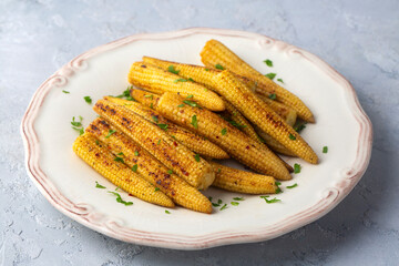Baby corn pickle grilled roast