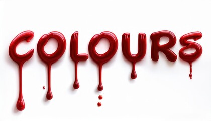 Dripping Dark Red Liquid Letters on White Surface