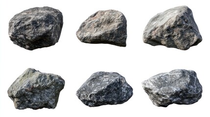 Collection of Six Gray Rocks