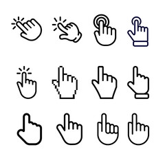 Icon set hand cursor icons click set. Computer mouse. Illustration vector.