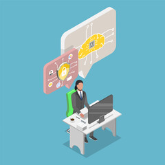 3D Isometric Flat Vector Illustration of Data Protection, Internet Security