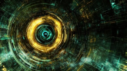 Abstract Digital Data Stream Concentric Rings