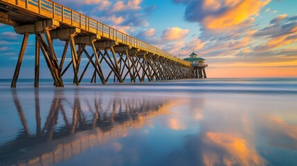 Sunset Pier Reflection