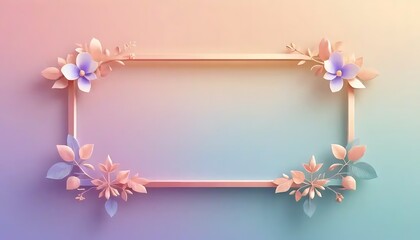 Pastel Flowers Frame Elegant Floral Design