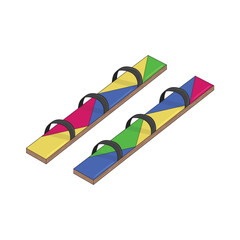 an illustration of clogs, for the Indonesian independence competition on August 17th