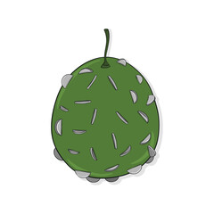 Illustration of a grapefruit with a coin, for the Indonesian independence competition on August 17th