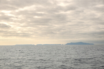Fototapeta premium Silhouette of Anacapa Island On Cloudy Day
