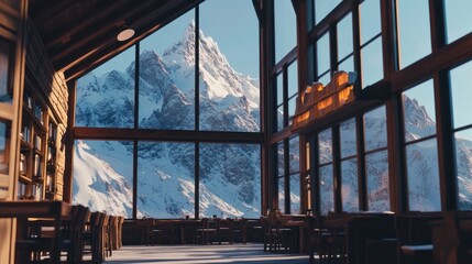 Fototapeta premium Mountain View Restaurant