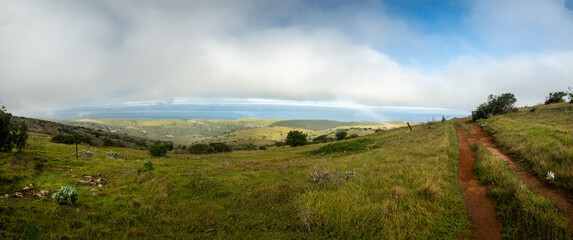 Sweeping Panorama View Of Santa Cruz Island Above Scorpion Anchorage