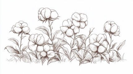 Cotton Plant Agriculture Vector Illustration for Rural Settings