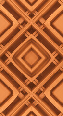 Abstract Geometric Pattern, Brown Wooden Texture, Symmetrical Design, Kaleidoscope Effect