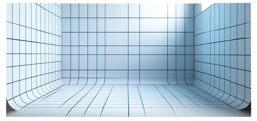 Abstract Gridded Room: A Minimalist 3D Render