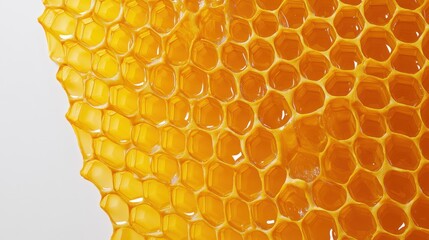 Honeycomb Texture: Close-up of Golden Hexagons