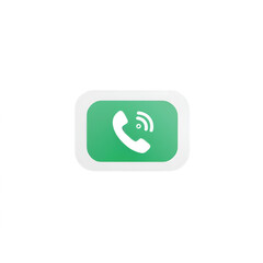 phone call button close up with white background 
