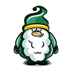 Cool mascot garden gnome logo. Vector illustration