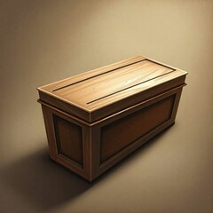 comic coffin icon, rendered in a classic oil painting style, against a white background with diffused shadows. 