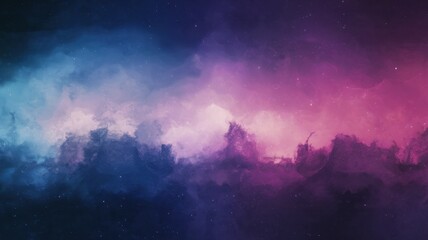 Fototapeta premium A vibrant cosmic landscape featuring deep blues and purples, evoking a sense of wonder and tranquility in the vastness of space.