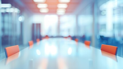 Fototapeta premium Abstract Blurred Office Conference Room Interior.
