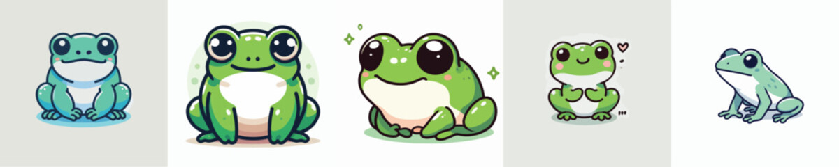 very cute and adorable frog vector