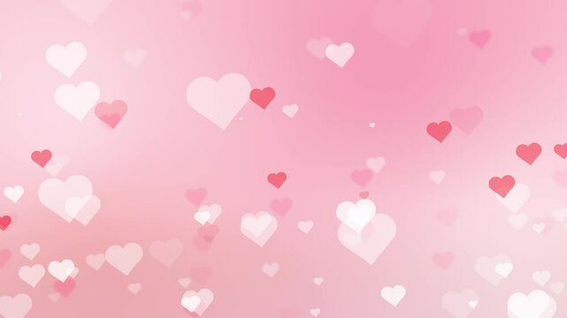 Pink hearts floating softly. Valentine's Day heart pattern background. Mother's Day or wedding celebration message.(136)
