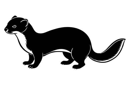 recommend clip art: mink black silhouette white background