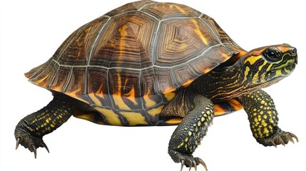 Close-up of a Turtle with a Detailed Shell