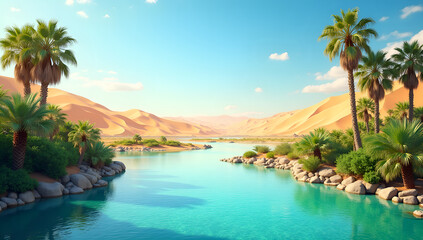 Oasis Gem: Vibrant Green in the Desert