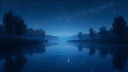 Fototapeta premium Celestial Symphony Over Quiet Waters