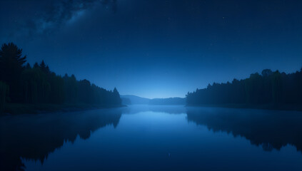 Fototapeta premium Galactic Reflections on a Calm River