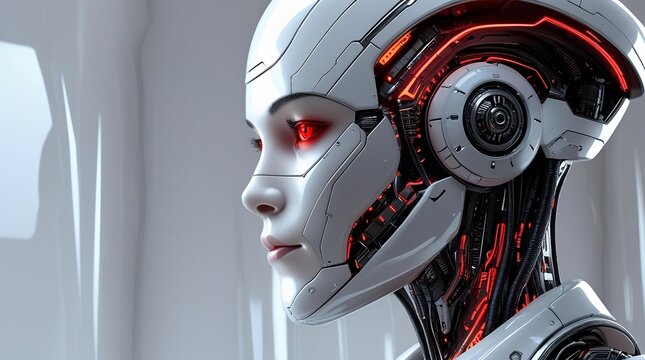 Highly detailed futuristic robot with humanoid structure - Powered by Adobe