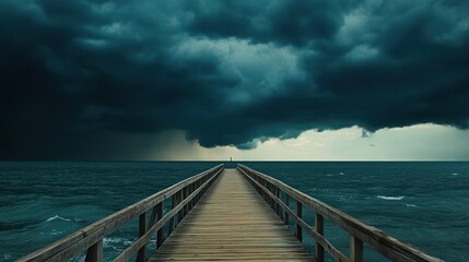 Obraz premium Stormy Sea Pier