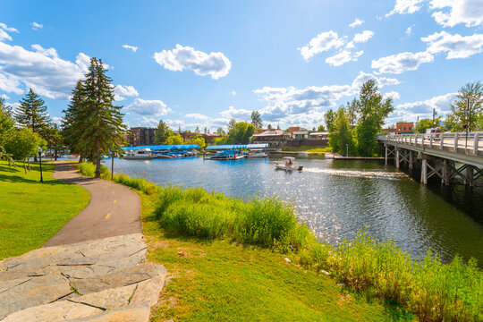 A riverfront walking and bike path along Sand Creek and Lake Pend Oreille in downtown Sandpoint, Idaho.	