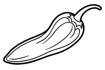 poblano chili  silhouette vector illustration