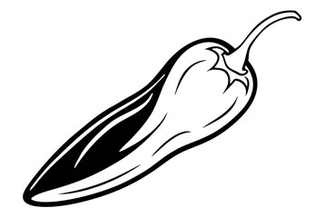 poblano chili  silhouette vector illustration